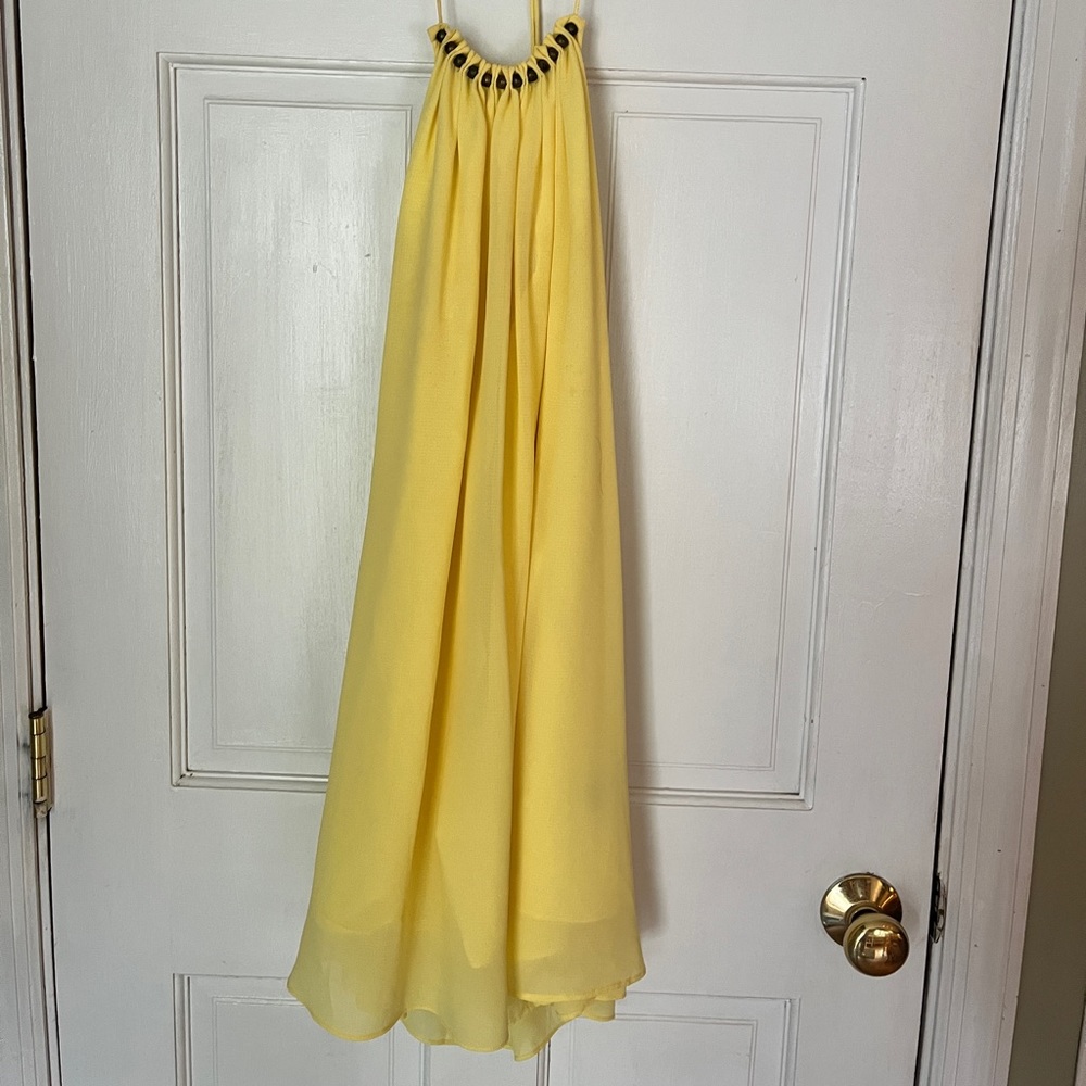 Yellow Halter Moon River Dress